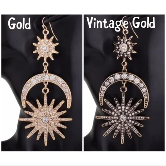 ZARA Moon and Star Gorgeous Earrings - Picture 2 of 6